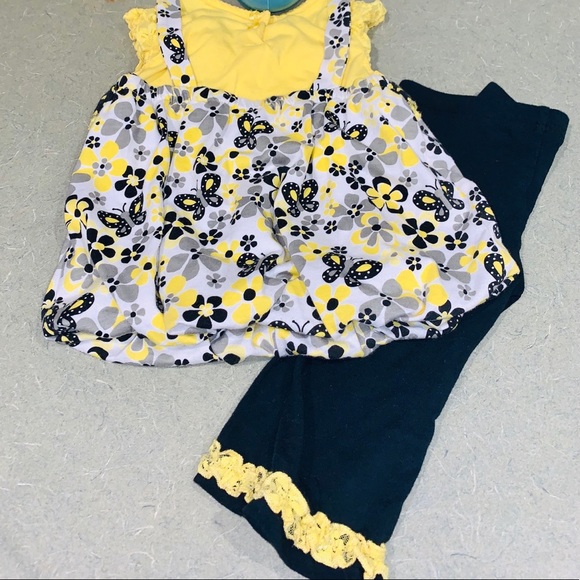 2T 24M bubble top outfit with ruffle leggings set - Picture 2 of 9